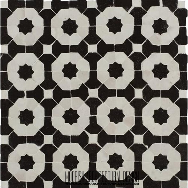 Black & White Moroccan kitchen tile