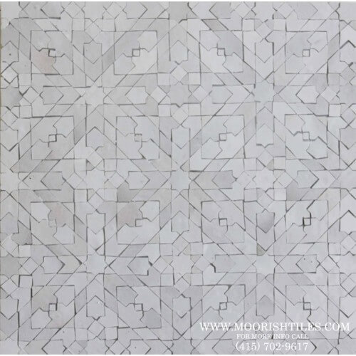 White Moroccan Tile 08