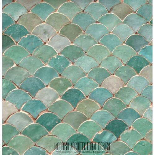 Pearl Green Fish Scales Tile