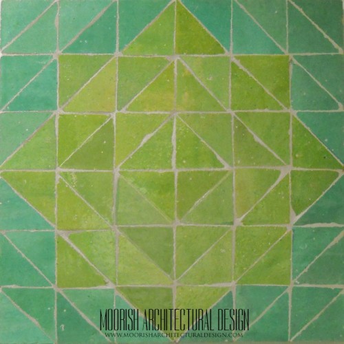 Green Moroccan backsplash tile design