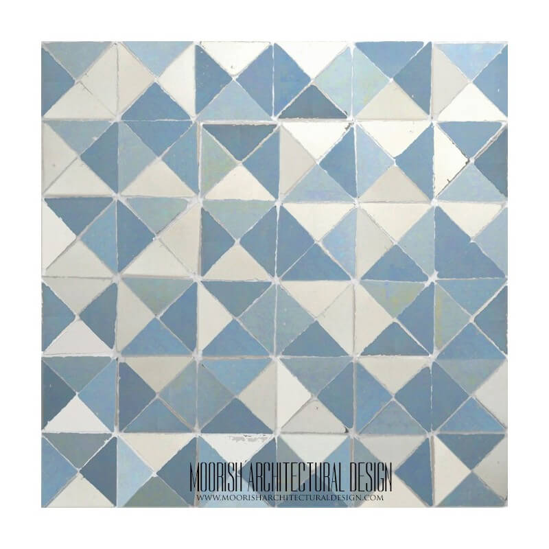Blue Moroccan mosaic bathroom floor tile