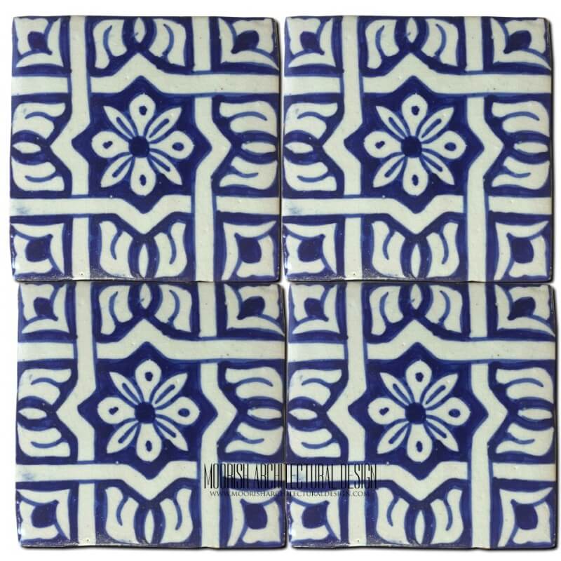 Blue Moroccan Bathroom Floor Tile