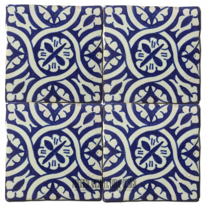 Blue Moorish Ceramic Bathroom Wall Tile