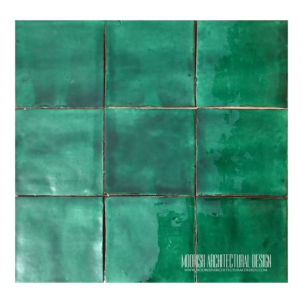 Dark green pool tiles