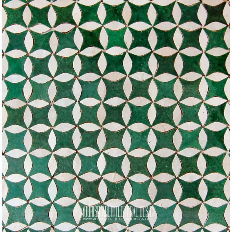 Green White Moroccan Tile