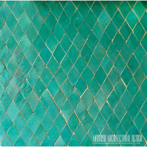 Aqua Green Moroccan Diamond Tile