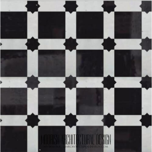 black and White Kitchen zellige tiles 