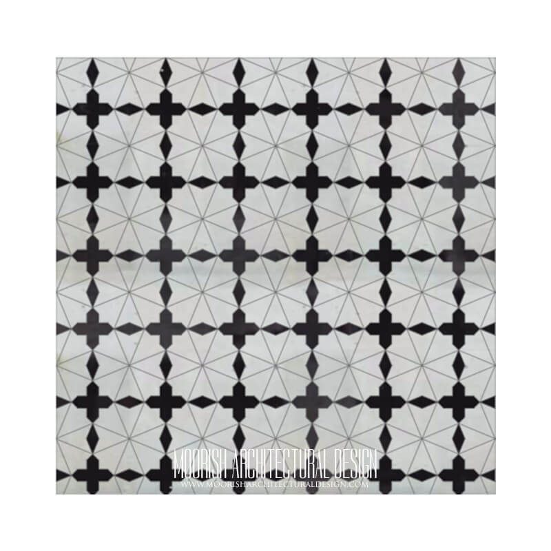 Moroccan Black and White Kitchen tile