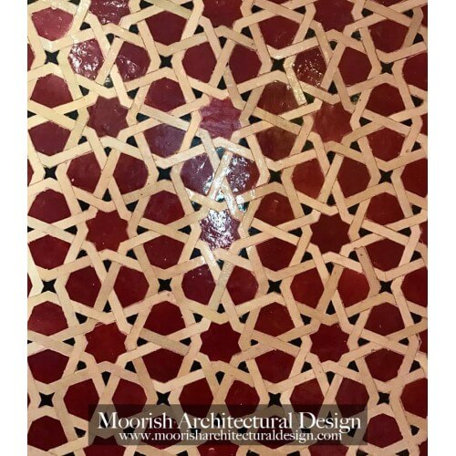 Red Moroccan kitchen tile