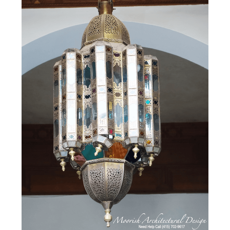 Moroccan Style Colored Glass Lantern