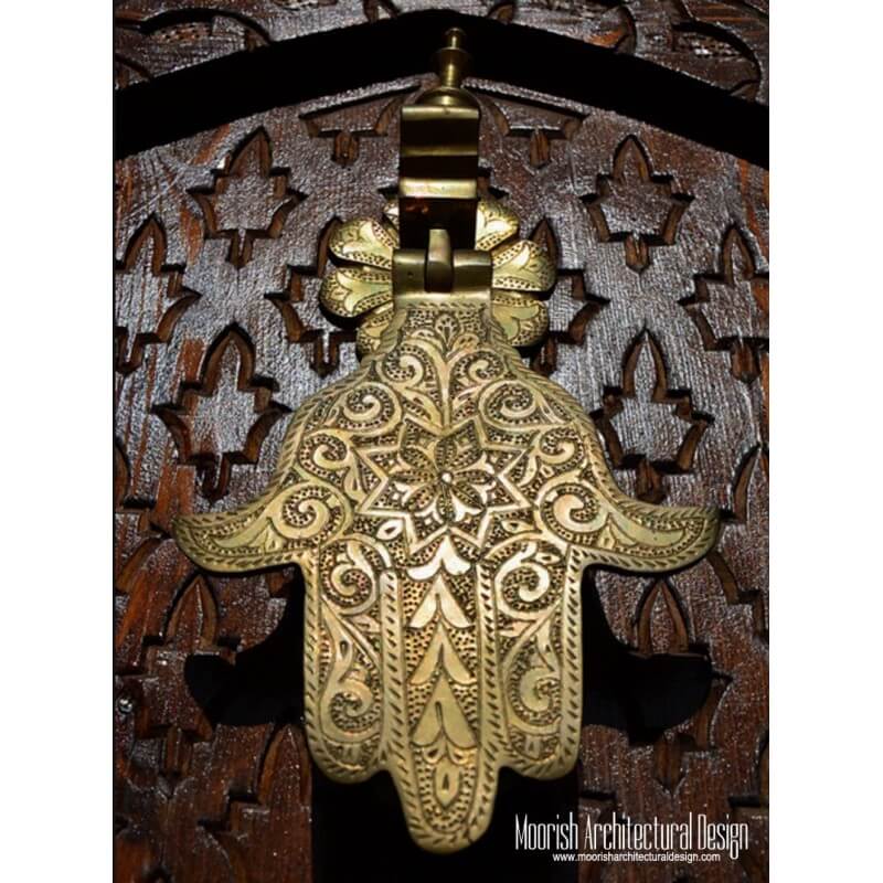 Moroccan brass hand door knocker