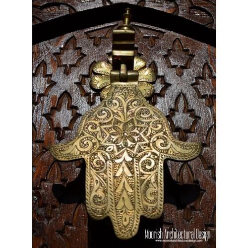 Moroccan brass hand door knocker