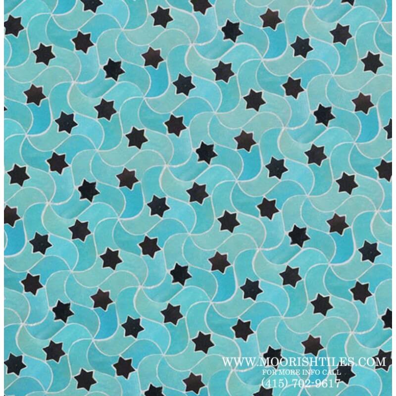 Aqua Blue Moroccan Tile