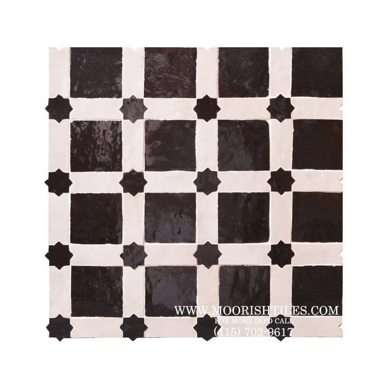 Black and white Moroccan tile