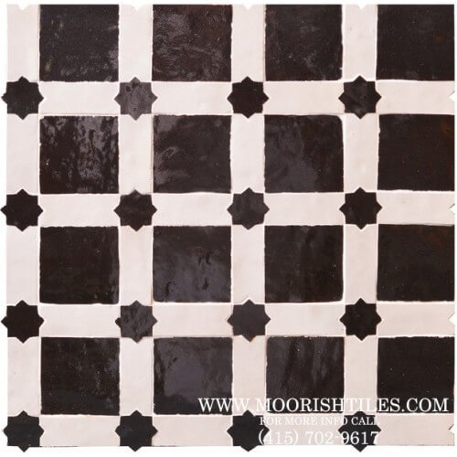 Black and white Moroccan tile