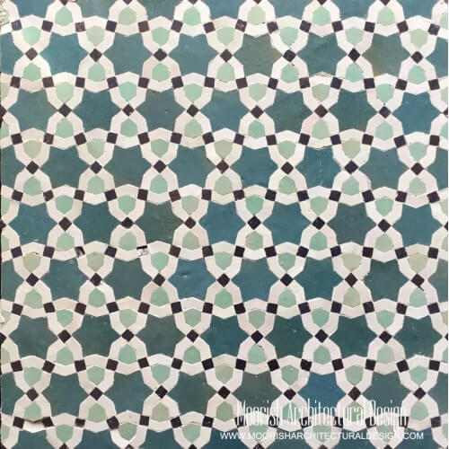 Teal Blue Moroccan Tile Pattern